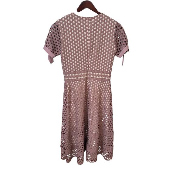 IVY CITY CO. Vera Midi Dress Mauve Mommy & Me Size Medium Eyelet Bows Romantic - Picture 6 of 8